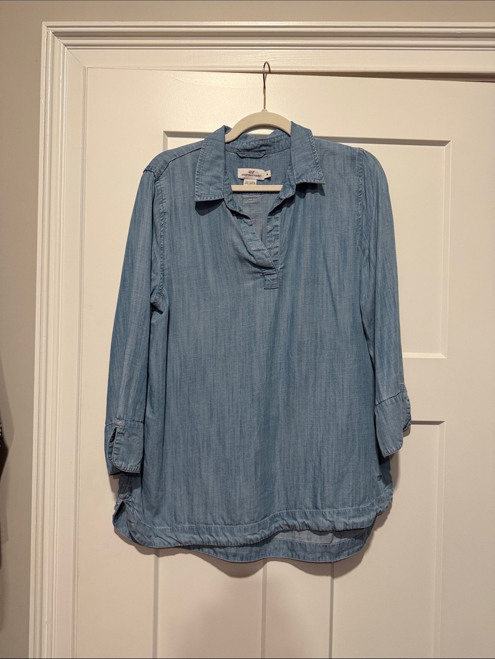 Vineyard Vines Light Blue Denim-Style Womens Tunic size Medium